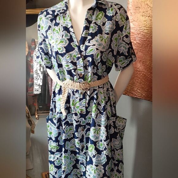 Zara Navy and White Floral Maxi Dress - Picture 4 of 15